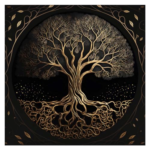 FIRSTXIU Stoff Tarot Matte Tischtuch Hexerei Quadrat Spirituelle Stoff Lebensbaum 50 X 50 Cm/75x75cm von FIRSTXIU