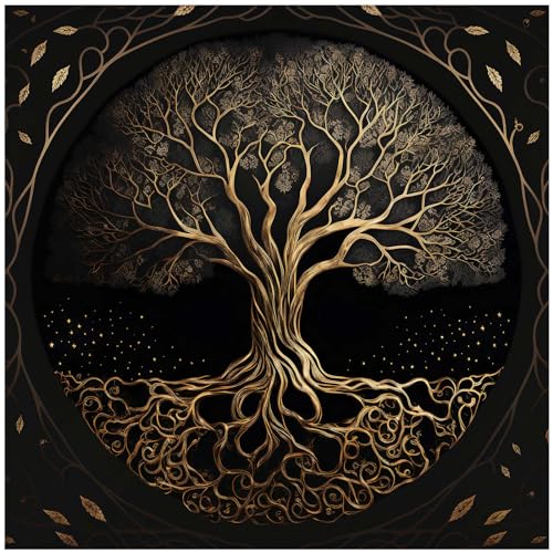 FIRSTXIU Stoff Tarot Matte Tischtuch Hexerei Quadrat Spirituelle Stoff Lebensbaum 50 X 50 Cm/75x75cm von FIRSTXIU