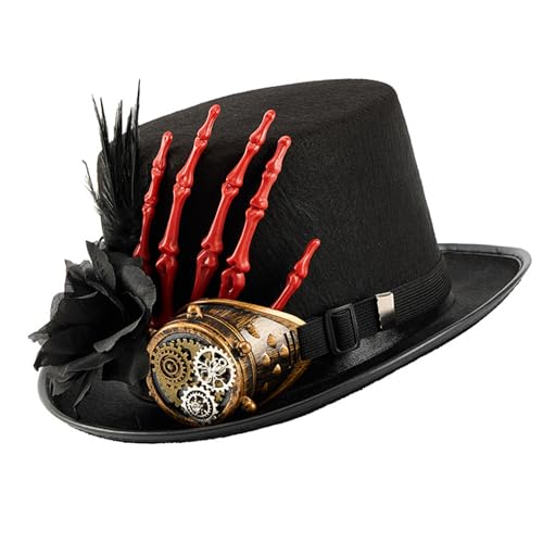 FIRSTXIU Victorian Theme Punk Tall Mit Schutzbrillen Skeletthand Für Karnevale Halloween Kostümveranstaltung Anziehung Kopfwege Themenparty Für Erwachsene FIRSTXIU Victorian Theme Punk Tall Mit Schutzbrillen Skeletthand Für Karnevale Halloween Kostümveranstaltung Anziehung Kopfwege Themenparty Für Erwachsene von FIRSTXIU