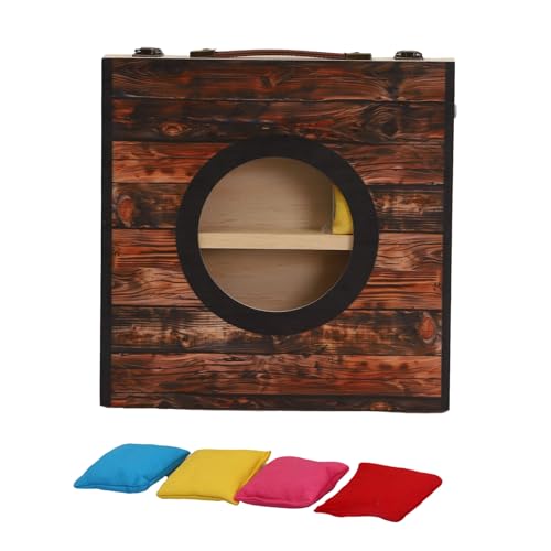 FIRSTXIU Wood Cornholes Board Set Faltbar Und Tragbares Wurfspiel Mit 4 Bohnensäcke Für Freunden Die Eltern Kinder Aktivitäten Spielzeug Familie Cornholes Spiel Versammeln von FIRSTXIU