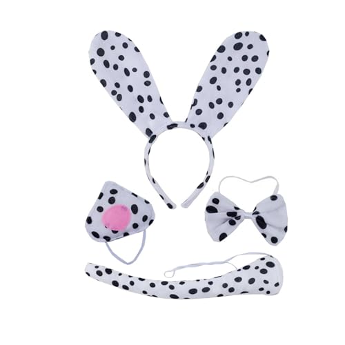 Hundekostüm Set Hundeohren Stirnbänder Bowtie Tail Nase Handschuh Tutus Rock Für Kinder Halloween Cosplays Party Halloween Cosplays von FIRSTXIU