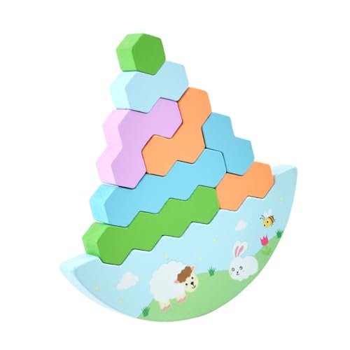 Kinder Stapel Und Balancing Brettspiel Buntes Holzblock Puzzle Pädagogikspielzeug Stacking Challenge Spiel Für Partys Holzstapelspielzeug von FIRSTXIU