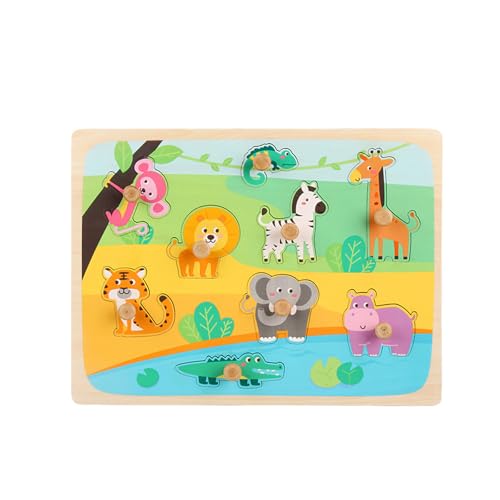 FIRSTXIU Kognitive Entwicklung Holzpuzzlespielzeug Für Kleinkindsymbole Pegs Erkennung Farbenfrohe Form Sortierung Spiel Kinder Holzsortierspiel von FIRSTXIU