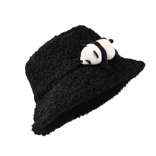 Pelziger Cartoon Panda Fischerhut Für Halloween Headwear Eimer Übergroße Kopfbedeckung Für Winter Pelzige Frauen Mädchen von FIRSTXIU