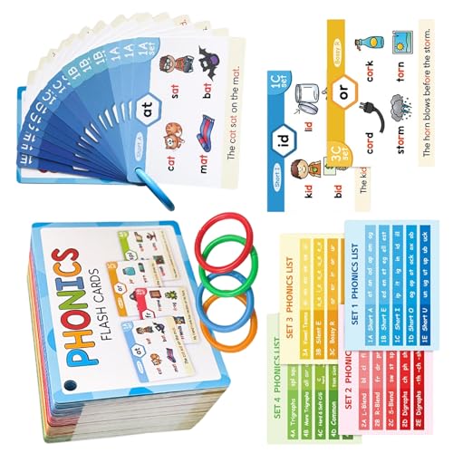 Phonics Lernkarten Sprachunterrichtshilfe Bildungsspielzeug Phonics Flashkarten Für Heimschule Karten Bildungsinstrument Lernen Für Kinder Erwachsene von FIRSTXIU