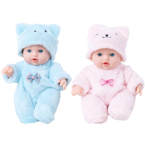 Silicone Infant Dolls 2 Pack Realistische Wiedergeborene Babyspielzeug Mit Plüschbärenkleidung Für Eltern Übungs Rollenspiele Vor Spiel Spielen Säuglingspuppen Silicone Infant Dolls 2 Pack Realistische Wiedergeborene Babyspielzeug Mit Plüschbärenkleidung Für Eltern Übungs Rollenspiele Vor Spiel Spielen Säuglingspuppen von FIRSTXIU