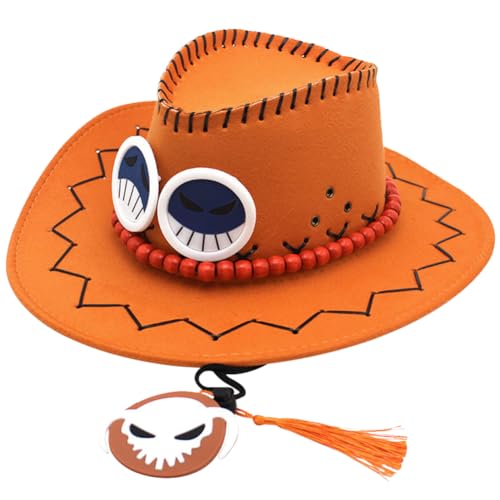 FISAPBXC Ace Hüte, Western Cowboyhut für Cartoon Anime Cosplay Kostüm Western Cowboyhut Sonnenhut Anime Cosplay Requisiten Zubehör für Halloween Geburtstagsfeier Cosplay Party FISAPBXC Ace Hüte, Western Cowboyhut für Cartoon Anime Cosplay Kostüm Western Cowboyhut Sonnenhut Anime Cosplay Requisiten Zubehör für Halloween Geburtstagsfeier Cosplay Party von FISAPBXC