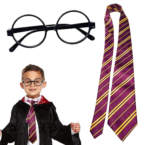 FISAPBXC Cosplay Brille Krawatte, Halloween-Brillengestell, Brillen-Krawatte, Kinder-Kostüm-Zubehör-Set，Brille Krawatte Kostüm von FISAPBXC