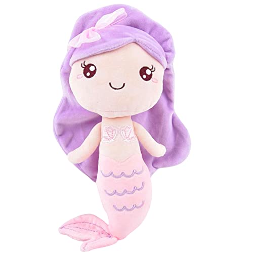 FISAPBXC Meerjungfrau Plüsch Spielzeug, Meerjungfrau Plüschtier, Weiches Stofftier Kuscheltier, Cartoon Plüschfigur Spielzeug, Cartoon Animation Plüschtier, Spiel Puppe Geschenk für Jungen Mädchen -D von FISAPBXC