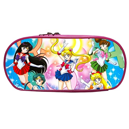 FISAPBXC Sailor Moon Federmäppchen, Anime Federmäppchen, Große Kapazität Federmäppchen, Anime Muster Federmäppchen, Federmäppchen mit Reißverschluss, Federmäppchen Organisator für Jungen Mädchen (A) von FISAPBXC