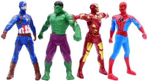 FISAPBXC Super-Hero Anime Figur, 4 PCS Super-Hero Modell Statue PVC Figurine Spielzeug Set Character Collectibleanime Desktop Dekorationen Collectibles für Kinder Geburtstag Geschenk (18cm), EP1307 von FISAPBXC