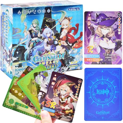 Genshinimpact Anime Karten,180 Stück Genshinimpact Sammelkarten Karten Set Cartoon Trading Cards Kartenspiel Booster Pack Solitaire Card Box Geburtstagsgeschenk Für Anime Enthusiasten von FISAPBXC