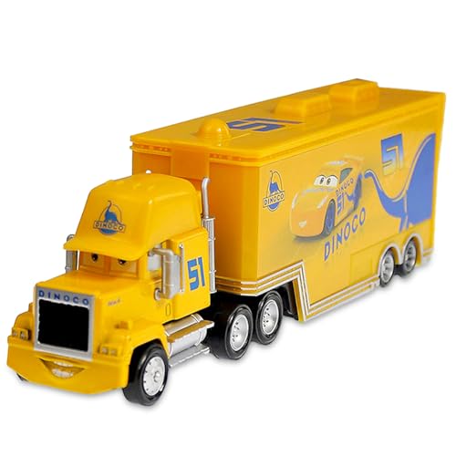 Mc-Queen Spielzeugauto Set, Mc-Queen Modellauto Mc-Queen Kinderfahrzeuge Reibungsbetriebenes Spielzeugmodell Racing Modell Cartoon Auto Racer Transporter Sortiment für Jungen Mädchen Kinder(Gelb) von FISAPBXC
