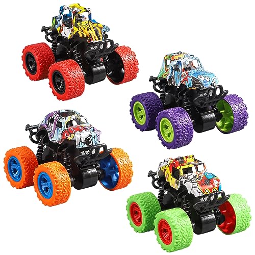 Monster Machines Spielzeugauto, 4 Stück Monstterr Truck Spielzeug Set Kinderspielzeug Fahrzeuge Spielzeug Auto Spielzeug Fahrzeuge Spielzeug für Kinder Geburtstag Geschenk von FISAPBXC