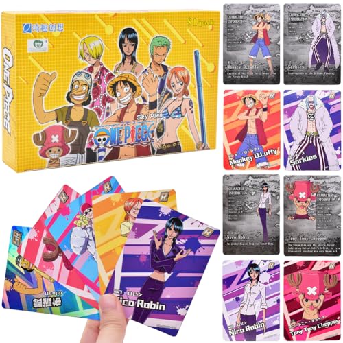 Onepiiece Anime Karten,180 Stück Luffy Anime Sammelkarten Karten Set Cartoon Trading Cards Kartenspiel Booster Pack Solitaire Card Box Geburtstagsgeschenk Für Anime Enthusiasten von FISAPBXC