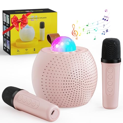 FISHOAKY Karaoke Maschine mit 2 Drahtlosen Mikrofonen, Tragbares Bluetooth Karaoke Maschine für Kinder Erwachsene, Mini Karaoke Maschine mit LED-Licht und Sprachveränderungs Effekten FISHOAKY Karaoke Maschine mit 2 Drahtlosen Mikrofonen, Tragbares Bluetooth Karaoke Maschine für Kinder Erwachsene, Mini Karaoke Maschine mit LED-Licht und Sprachveränderungs Effekten von FISHOAKY