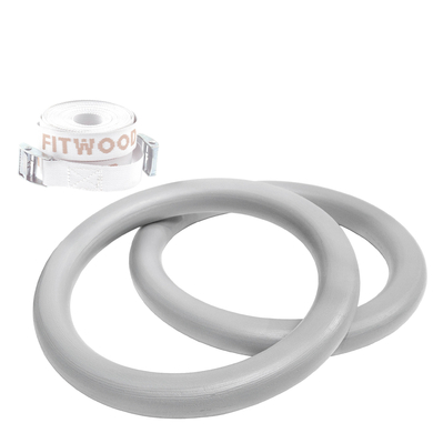 Fitwood ULPU Turnringe, grau - weiße Riemen von FITWOOD