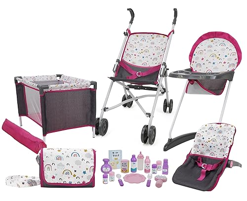 509 Crew 21 Piece Doll Stroll n Play & Care Combo Set, Doll Stroller, Doll Playard, Doll High Chair Set, Carry Cot, Diaper Bag, Feeding and Grooming Accessories, Ages 3+ 509 Crew 21 Piece Doll Stroll n Play & Care Combo Set, Doll Stroller, Doll Playard, Doll High Chair Set, Carry Cot, Diaper Bag, Feeding and Grooming Accessories, Ages 3+ von 509
