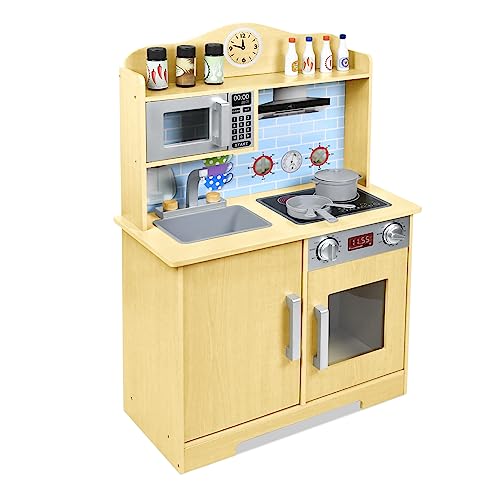 FIVMEN Kinderküche Spielküche Holz mit Herd&Mikrowelle &Wasserhahn&Spüle und Küchen-Zubehör Spielzeugküche Kinder Küche Spielzeug für Kinder ab 3 Jahren, 56x28,5x92cm FIVMEN Kinderküche Spielküche Holz mit Herd&Mikrowelle &Wasserhahn&Spüle und Küchen-Zubehör Spielzeugküche Kinder Küche Spielzeug für Kinder ab 3 Jahren, 56x28,5x92cm von FIVMEN