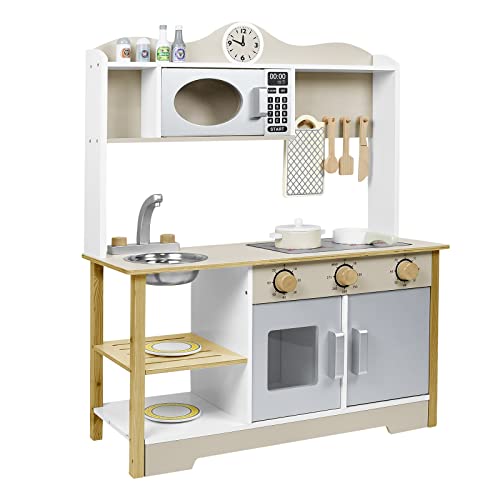 FIVMEN Kinderküche Spielküche Holz mit Herd&Mikrowelle &Wasserhahn&Spüle und Küchen-Zubehör Spielzeugküche Kinder Küche Spielzeug für ab 3 Jahren Kinder, 65x24x85cm FIVMEN Kinderküche Spielküche Holz mit Herd&Mikrowelle &Wasserhahn&Spüle und Küchen-Zubehör Spielzeugküche Kinder Küche Spielzeug für ab 3 Jahren Kinder, 65x24x85cm von FIVMEN