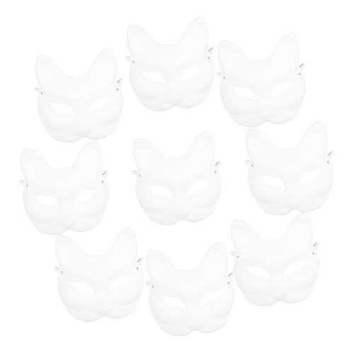 FIXOSHEE 10 Stück Fox Fuchs aus Papiermaschee Leichte DIY Blanko Maskerade für Erwachsene Bemalbare Halloween Kostüm Masken Personalisierbar für Karneval Geburtstag Weihnachten von FIXOSHEE