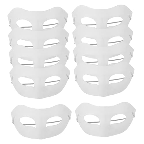FIXOSHEE 10 Stück Leere Papiermasken zum Bemalen DIY Masken aus Umweltfreundlichem Papier Unbemalte Maskerade Masken für Frauen Basteln und Gestalten bei Karneval und Fasching von FIXOSHEE