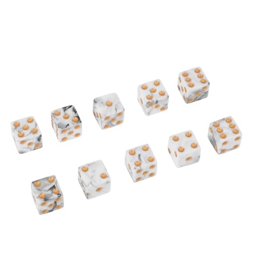 FIXOSHEE 10 Stück Teiliges Acryl Zweifarbig Leichte Würfel für Brettspiele Glücksspiel und Matheunterricht Handpoliert Umweltfreundlich und Tragbar von FIXOSHEE