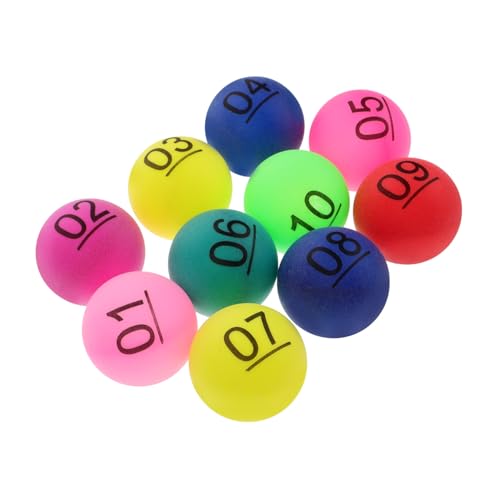 FIXOSHEE 10 Stück Teiliges Bunte Nummerierte Lotteriekugeln aus Robustem Material Klare Zahlen Langlebig und Farbecht für Partyspiele Tombola und Verlosungen zu Hause und Veranstaltungen von FIXOSHEE