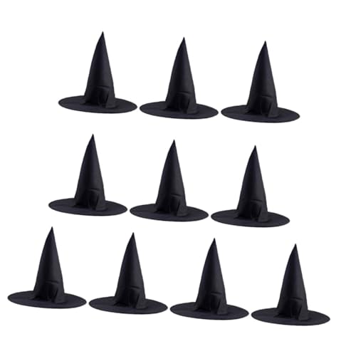 FIXOSHEE 10 Stück Teiliges Halloween Hexenhüte Schwarz Leichter Vielseitig als Party Cosplay Hut und Dekoration für Erwachsene Halloween Kostüm Atmosphäre FIXOSHEE 10 Stück Teiliges Halloween Hexenhüte Schwarz Leichter Vielseitig als Party Cosplay Hut und Dekoration für Erwachsene Halloween Kostüm Atmosphäre von FIXOSHEE