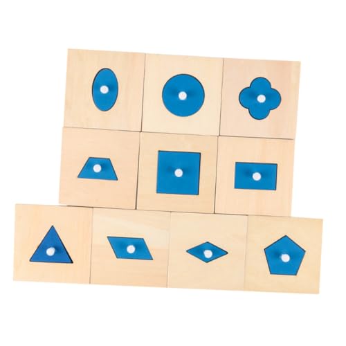FIXOSHEE 10 Stück Teiliges Holz für Geometrische Formen Lernspielzeug Sensorische Bauklötze zur Frühkindlichen Fein Verarbeitet Kreatives Montessori Konstruktionsspielzeug von FIXOSHEE