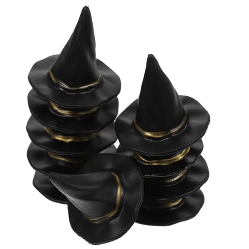 FIXOSHEE 10 Stück Teiliges Mini Hexenhüte Halloween Deko Kleine Filigrane Hexenhut Accessoires für DIY Bastelarbeiten Puppenhaus und Partydekoration von FIXOSHEE