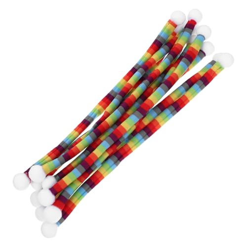 FIXOSHEE 10 Stück Teiliges Mini Strickschals aus Weichem Langlebige Weihnachtsdekoration für Puppen Weinflaschen und DIY Accessoires Bunte Gestreifte Schals Vielseitig Einsetzbar von FIXOSHEE