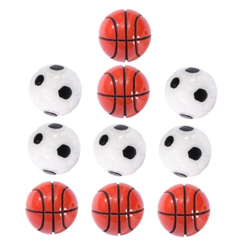 FIXOSHEE 10 Stück Teiliges Miniatur Ball Robustem Resin Mini Basketball und Fußball Dekoration für DIY Landschaft Puppenhaus Zubehör Kleine Dekorative Modellbälle für Wohnraum und von FIXOSHEE