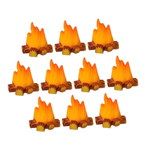 FIXOSHEE 10 Stück Teiliges Miniatur Lagerfeuer aus Harz Detailgetreues Kreatives DIY Modell für Puppenhaus Garten Camping Dekoration Realistische Mini Feuerstelle als Partygeschenk von FIXOSHEE