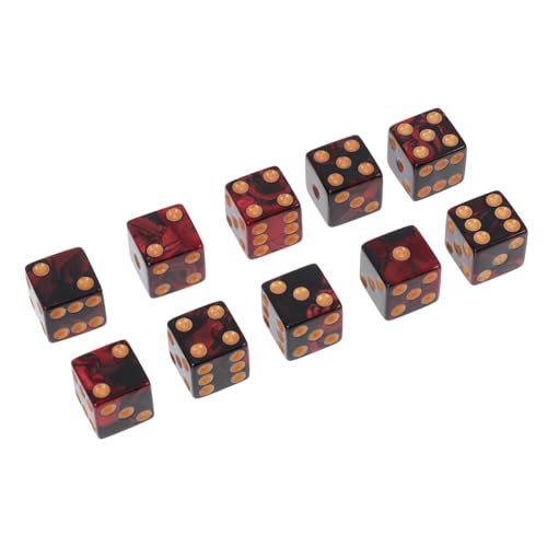 FIXOSHEE 10 Stück Teiliges Zweifarbige Spielwürfel Rot-schwarz Sechseitige Acrylwürfel mit Großen Punkten Robustes Würfelspiel für Party Spiele Unterricht und Spielspaß von FIXOSHEE