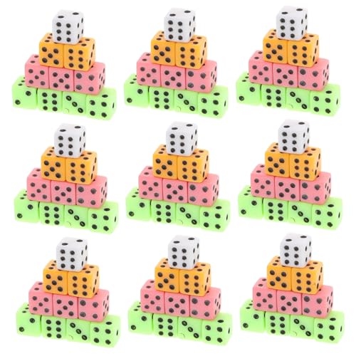 FIXOSHEE 100 Stück Bunte Mini Würfel mit Quadratischen Ecken Sechseitige Kleine Plastik Würfel für Brettspiele Basteln und Partyspiele Farbenfrohe Spielwürfel für Soziale Events von FIXOSHEE