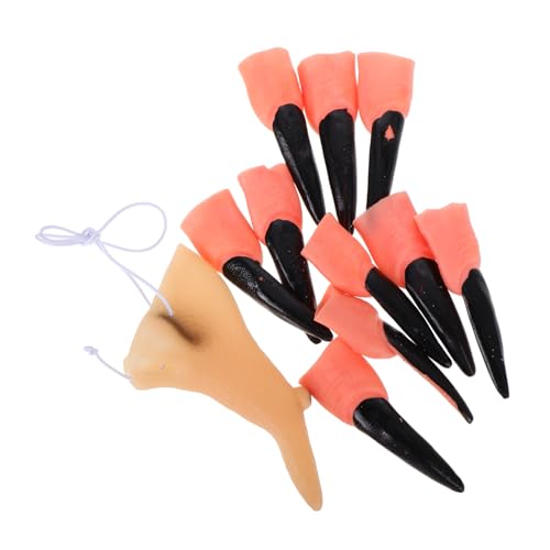 FIXOSHEE 11 Stück Teiliges Halloween Hexennase und Schwarzen Fingernägeln Gruseliges Cosplay-zubehör für Hexen Zombie-kostüme Komfortabel Leicht Passend für Finger FIXOSHEE 11 Stück Teiliges Halloween Hexennase und Schwarzen Fingernägeln Gruseliges Cosplay-zubehör für Hexen Zombie-kostüme Komfortabel Leicht Passend für Finger von FIXOSHEE