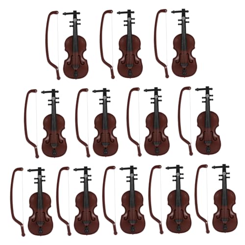 FIXOSHEE 12 Sätze Teiliges Mini Violine Modell Weihnachtsdeko aus Sicherem Material Filigrane Mini Geigen für Party Heim und Hochzeitsdekoration Geschenkset für DIY Schmuckgestaltung von FIXOSHEE
