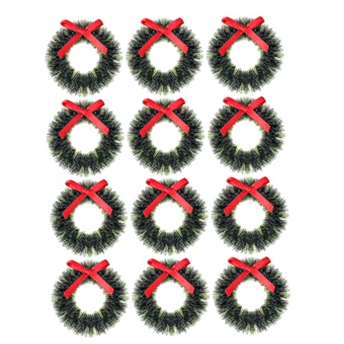 FIXOSHEE 12 Stück Puppenhaus Dekoration Kleine Künstliche Girlanden für DIY Fotorequisiten Tragbare Weihnachtliche Möbel Ornamente von FIXOSHEE