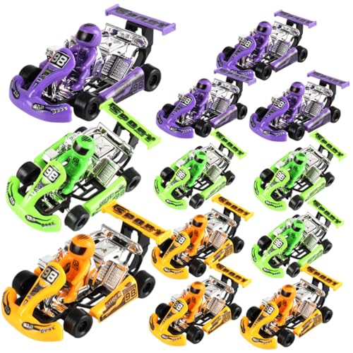 FIXOSHEE 12 Stück Teiliges Friktionsspielzeug Auto Bunte Cartoon Go Kart Rückziehauto für Fördert Reaktionsfähigkeit Hand Auge koordination und Eltern Junge Mädchen spielspaß von FIXOSHEE