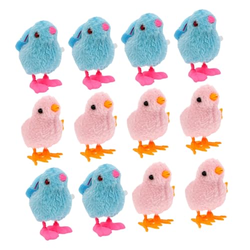 FIXOSHEE 12 Stück Teiliges Frühlings Wind up für Niedliche Plüschküken und Hasen Langlebig Sicher für Kinderzimmerdekoration und Geschenkspaß von FIXOSHEE