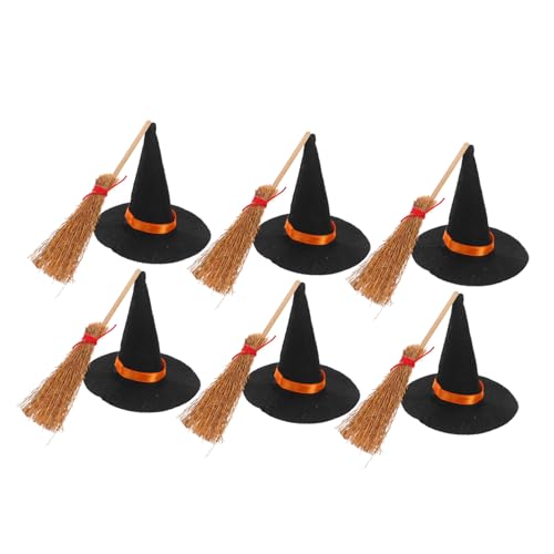 FIXOSHEE 12 Stück Teiliges Mini Hexenhüte und Besen Schwarze Filz Hexenhüte und Rote Besen Miniatur Puppenhaus Dekoration für Halloween Party DIY Bastelzubehör Vielseitig Einsetzbar FIXOSHEE 12 Stück Teiliges Mini Hexenhüte und Besen Schwarze Filz Hexenhüte und Rote Besen Miniatur Puppenhaus Dekoration für Halloween Party DIY Bastelzubehör Vielseitig Einsetzbar von FIXOSHEE