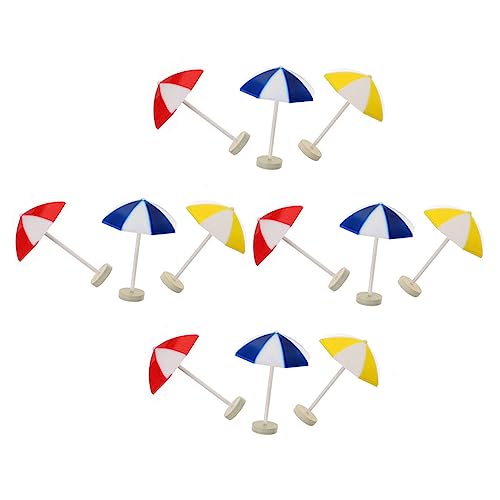 FIXOSHEE 12 Stück Teiliges Mini Strand Sonnenschirm Farbige Miniatur Stranddeko Leichtes Puppenhaus Zubehör für Realistische Mikrolandschaften und DIY Dekoration von FIXOSHEE