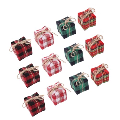 FIXOSHEE 12 Stück Teiliges Miniatur Filz und Farbenfrohe Mini Geschenkboxen als Weihnachtsanhänger und Deko für Party Tisch und Schrank von FIXOSHEE