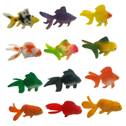 FIXOSHEE 12 Stück Teiliges PVC Goldfisch Modell Realistische Aquarium Deko Kindersicheres Simulationsspielzeug Bunte Mini Goldfische für Bad und Training Zufälliger Stil FIXOSHEE 12 Stück Teiliges PVC Goldfisch Modell Realistische Aquarium Deko Kindersicheres Simulationsspielzeug Bunte Mini Goldfische für Bad und Training Zufälliger Stil von FIXOSHEE