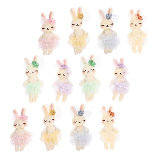 FIXOSHEE 12 Stück Teiliges Weiche Plüschhasen Kuscheltiere Handgefertigte Stofftier Kaninchen Deko in Farben Vielseitige Wohnaccessoires für Kaninchenliebhaber und Bastelbedarf von FIXOSHEE