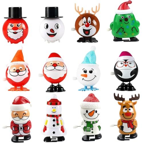 FIXOSHEE 12 Stück Teiliges Weihnachts Aufziehspielzeug mit Süßen Cartoon Figuren Langlebig und Sicher für Party Mitbringsel und für Kleine Weihnachtsfans FIXOSHEE 12 Stück Teiliges Weihnachts Aufziehspielzeug mit Süßen Cartoon Figuren Langlebig und Sicher für Party Mitbringsel und für Kleine Weihnachtsfans von FIXOSHEE