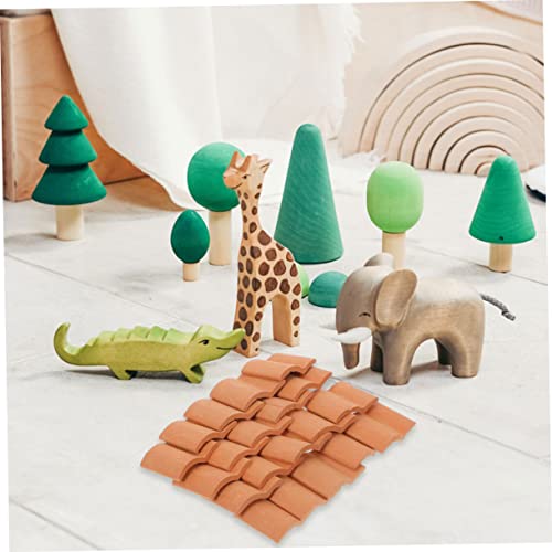 FIXOSHEE 120 Stück Rote Dachziegel Langlebige Bastelbausteine für DIY Puppenhaus Garten und Miniatur Diorama Dekoration von FIXOSHEE