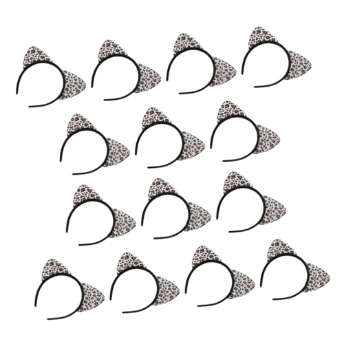 FIXOSHEE 14 Stück Teiliges Leoparden katzenohren Stirnband Langlebig und Bequem für Party Cosplay Karneval und Maskenbälle Modisch mit Leopardenmuster für Damen von FIXOSHEE