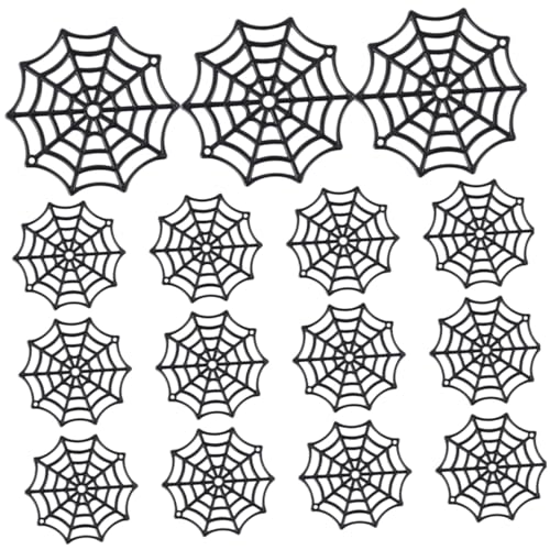 FIXOSHEE 150 Stück Teiliges Halloween Spinnennetz Deko aus Schwarzem Kunststoff Realistische und Dehnbare Spinnenweben für Gruselige Party und Hausdekoration Vielseitig Einsetzbar für Türen von FIXOSHEE